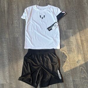 Kids Messi White and Black Matching Set